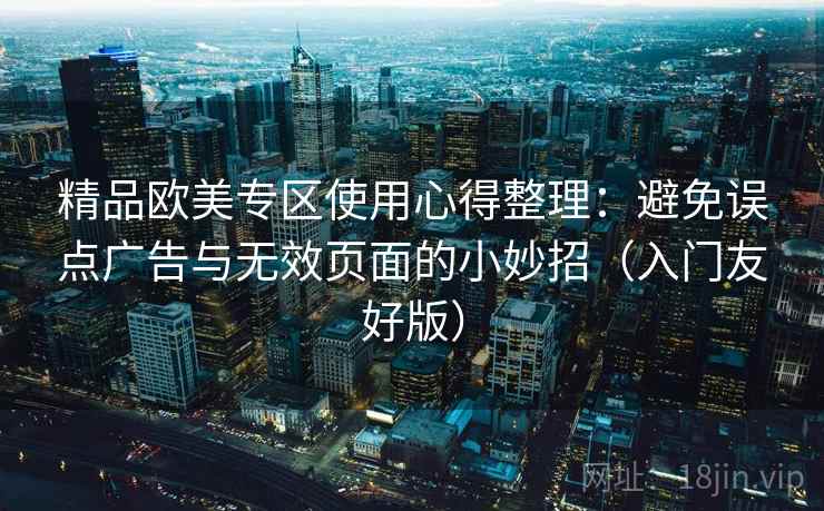 精品欧美专区使用心得整理：避免误点广告与无效页面的小妙招（入门友好版）