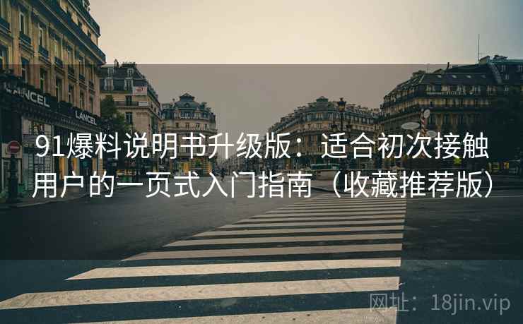 91爆料说明书升级版：适合初次接触用户的一页式入门指南（收藏推荐版）
