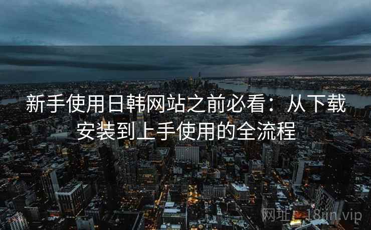 新手使用日韩网站之前必看：从下载安装到上手使用的全流程