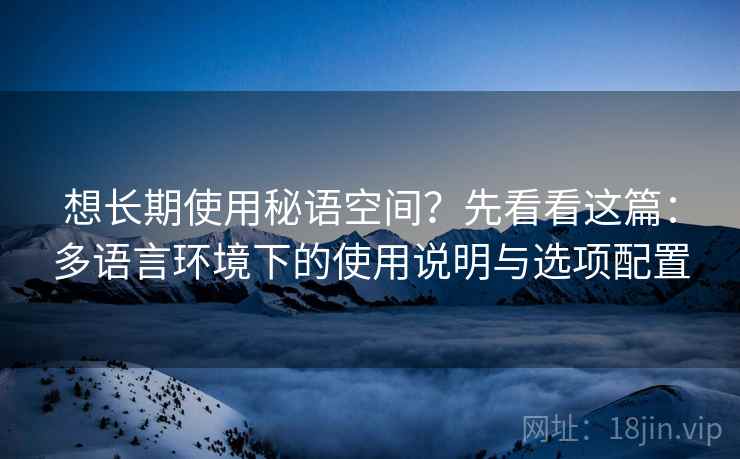 想长期使用秘语空间？先看看这篇：多语言环境下的使用说明与选项配置