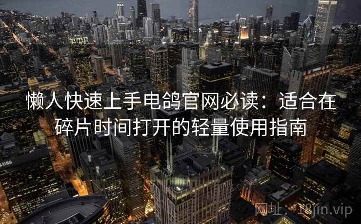 懒人快速上手电鸽官网必读：适合在碎片时间打开的轻量使用指南